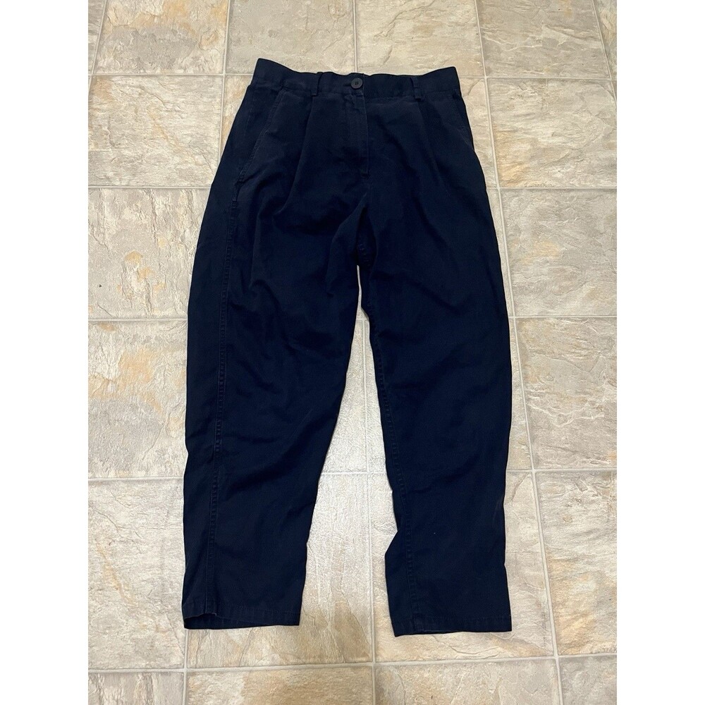 COS Women’s Size 2 Navy Blue Cropped Chino Pants 100% Cotton Tapered Minimalist